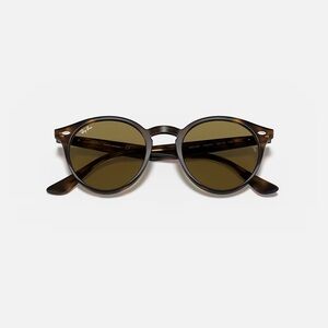 Rayban Highstreet 49 mm round sunglasses- dark Havana color